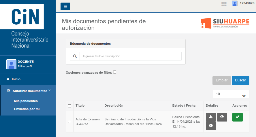 Validacion de actas