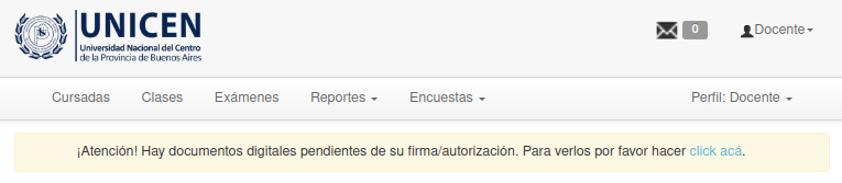 Cierre de actas de examen