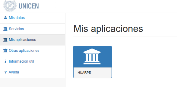 Menú Mis Aplicaciones del Portal de Agentes